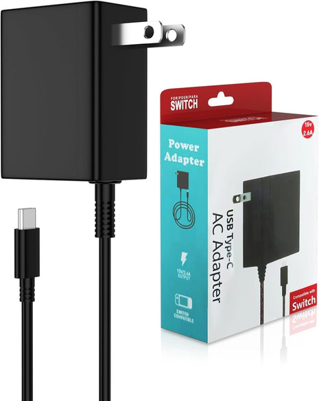 Jeunesse Charger Compatible with Nintendo Switch,45W Ac Adapter for Lite,OLED,Dock,Supports TV Mode,Portable Travel Charger with 5.5FT Cable USB C