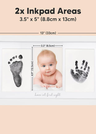 Inkless Hand and Footprint Kit, Boy Girl Newborn Keepsake (Alpine White) | No Mess Ink Pad for Baby Handprint, Clean Touch Paw Print Kit for Dog Picture Frame, Personalized Baby Christmas Shower Gifts