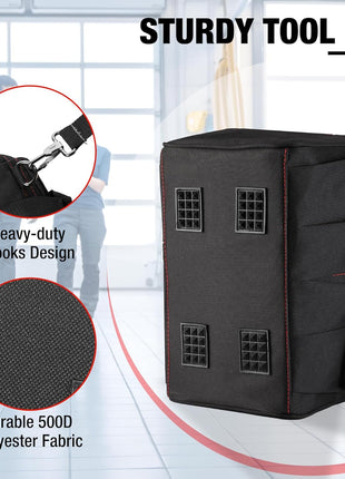 Workpro 12-inch Close Top Wide Mouth Storage Tool Bag, W081020A
