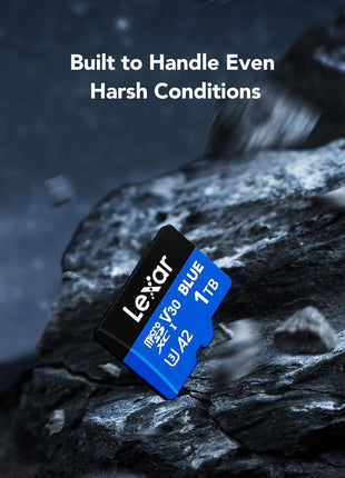 Lexar 1TB Blue Micro SD Card Up to 160MB/s, microSDXC UHS-I Memory Card with SD Adapter, C10, U3, A2, V30, Full HD, 4K UHD, High Speed TF Card