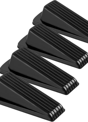 4 Pack Door Stoppers for Bottom of Door, Rubber Door Stopper Wedge, Sturdy Stackable Door Stops for Floor