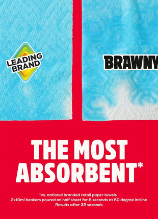Brawny Tear A Square 3 Ply Paper Towels, 8 Triple Rolls = 24 Regular Rolls, Strong, Absorbent, and Durable with 3 Sheet Sizes (Quarter, Half, Full)