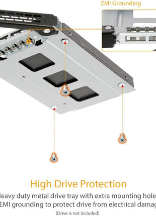 ICY DOCK 2.5" SATA/SAS HDD/SSD Rugged Full Metal Mobile Rack for Slim ODD or Slim FDD Bay | ToughArmor MB411SPO-B