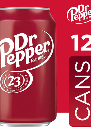 Dr Pepper Soda, 12 fl oz cans, 12 pack