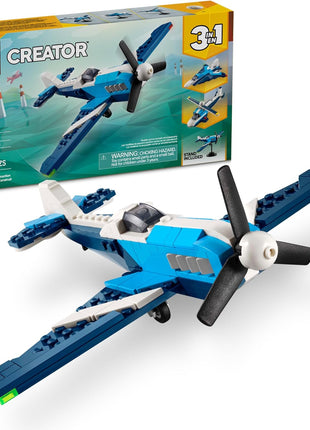 LEGO Creator 3 in 1 Aircraft Race Plane Toy - Building Toy with 3 Building Options, Airplane, Fighter Jet, or Helicopter - Gift Idea for Kids, Boys and Girls, Ages 7+ - 31160