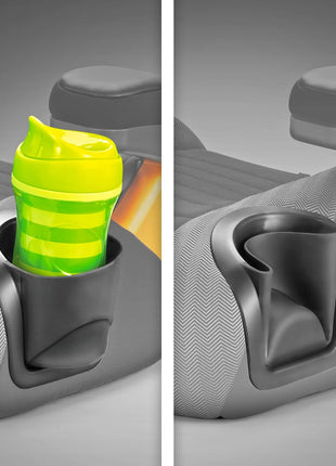 Chicco GoFit Plus Backless Booster Car Seat with Latch, 40-110 lbs | Stream/Blue, ErgoBoost contoured seat, quick-release LATCH, washable pad, 2 cup holders, booster seat for ages 4+, 40-110 lbs