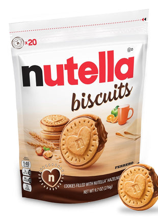 Nutella Biscuits Cookies Filled with Nutella Hazelnut Spread, Sweet Snack Pack, 9.7 oz