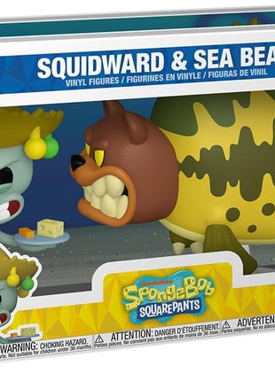 Funko POP! Animation: Spongebob Squarepants - Squidward & Sea Bear 2 Pack | Official Merch - Collectable Vinyl Figurine for Shelf Display - Birthday Gift Idea for Fans and Collectors