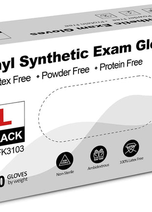 Schneider Black Vinyl Synthetic Exam Gloves, 4 Mil, Large, Disposable Gloves Latex Free, Plastic for Medical, Cooking, Cleaning, and Food Prep, Surgical Powder Free, Non Sterile, 100 ct Box (L)