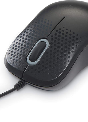 Verbatim USB Silent Corded Optical Mouse - Computer Wired Noiseless and Silent Click Mouse for Mac and PC - Black