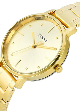 TIMEX Champagne Round Dial Analog Women's Watch - TWEL15829