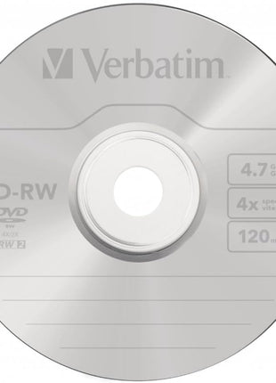 Verbatim DVD-RW 4.7GB 120Min Up to 4X Blank Discs Rewritable Up to 1000 Times – 30 Pack Spindle, Blue/Gray