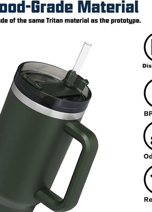 Replacement Straw Compatible with Stanley 40 oz 30 oz Cup Tumbler, 6 Pack Reusable Straw with Cleaning Brush, Plastic, Clear