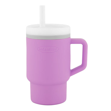 Infantino My 1st Tumbler 9 Oz Silicone Sippy Cup, Lilac