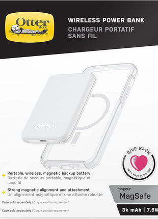 OtterBox Wireless Power Bank for MagSafe, 3k mAh - White