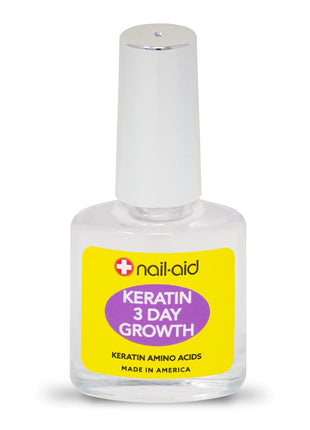 Nail-Aid Keratin 3 Day Growth Nail Treatment & Strengthener, Clear, 0.55 Fl Oz