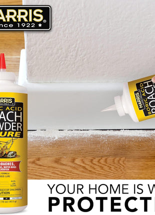 HARRIS Boric Acid Roach and Silverfish Killer Powder w/Lure for Insects (16oz)