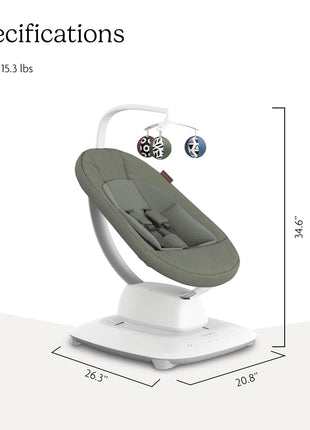 UPPAbaby Mamaroo Smart Swing â€“ Customizable Soothing Modes with MotionSync Technology â€“ Infant Recline + Bluetooth Enabled â€“ Included Newborn Insert â€“ Camila (Dark Green MÃ©lange)
