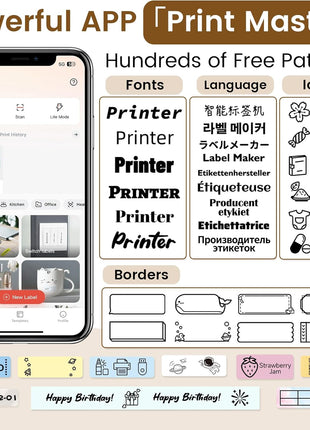 Phomemo D30 Mini Bluetooth Label Maker Machine with Tape Portable Printer | Small Lael Printer No Ink Wireless, Household & Classroom Essentials for Home, Office, School Dot Matrix Printers