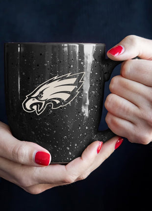 Rico Industries NFL Football 16 oz Team Color Laser Engraved Speckled Ceramic Coffee Mug