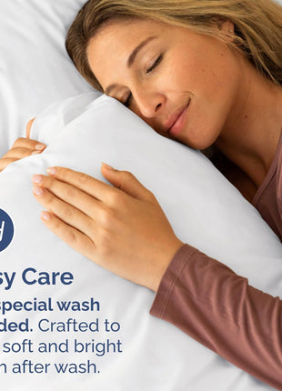 Queen Pillow Cases Set of 2 - Ultra Soft Cozy Pillowcase Covers - White | Hotel Quality, Comfortable Bedding for Women, Men, Kids & Teens, Machine Washable Pillow Protectors, 2 Piece Set, Queen Size