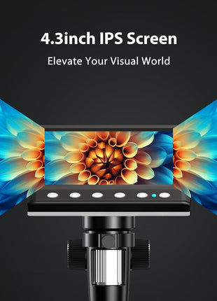 Hayve 4.3'' IPS Coin Microscope, 1000X Magnification Digital Microscope for Adults,Coin Collection Supplies with 8 Adjustable LEDs,Windows Compatible,32GB TF Card