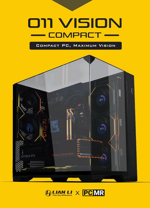 Lian Li O11 Vision Compact Black-Steel-Tempered Glass ATX Mid Tower Computer Case-Back Connect Support-O11VPX