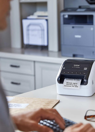 Brother QL-1110NWBC Wide Format, Postage and Barcode Professional Thermal Label Printer with Wireless Connectivity, Black And White, 6.7 inch x 5.9 inch x 8.7 inch