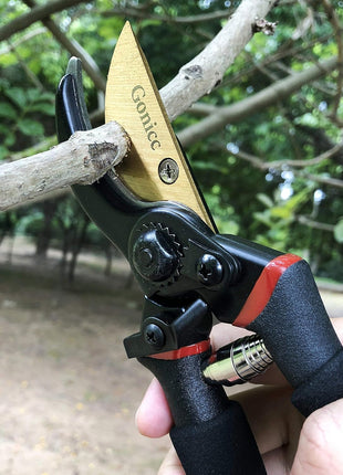 gonicc 8" Professional Premium Bypass Titanium Pruning Shears(GPPS-1003) | Titanium coated SK5 steel blade, Ergonomic non-slip handle, Sap groove anti-stick design, Cuts up to 3/4" branches