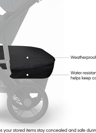 Stroller Basket Cover for UPPAbaby Vista V2 & V3 Accessories â€“ Water-Resistant Storage Protector, Conceals Items, Easy Clip-On Access