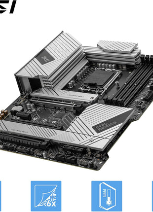 MSI PRO Z790-A MAX WiFi ProSeries Motherboard (Supports 12th/13th/14th Gen Intel Processors, LGA 1700, DDR5, PCIe 5.0, M.2, SATA 6G, 2.5Gbps LAN, USB 3.2 Gen2, Wi-Fi 7, Bluetooth 5.4, ATX)
