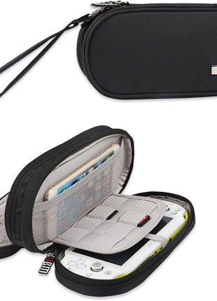 BUBM Double Compartment Storage Case Compatible with PS Vita and PSP, Protective Carrying bag, Portable Travel Organizer Case Compatible with PSV and Other Accessories, Black