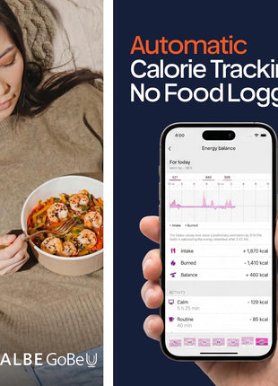 HEALBE Calorie Tracker, Automatic Calorie Intake Smart Band with App, Screen-Free Activity Tracker, Health Tracker, Sleep, Hydration, Stress, 24/7 Heart Rate, 5 ATM Waterproof