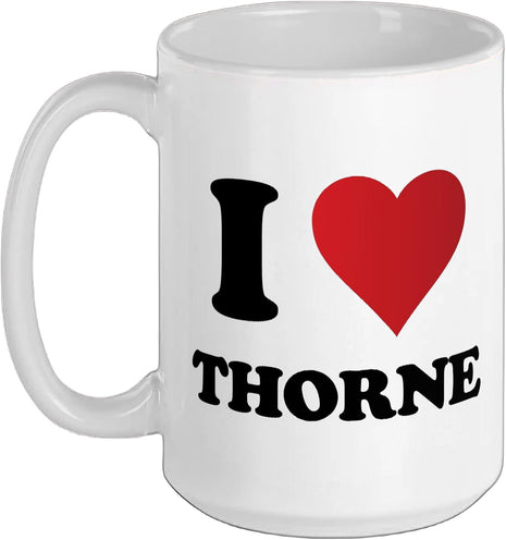 I Heart Thorne Love UK Ceramic Mug, White, 15oz
