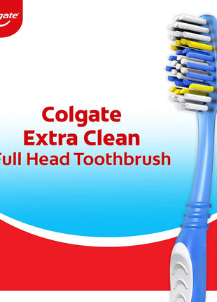 Colgate Extra Clean Full Head Toothbrush, Soft, 6 Pack | Soft Bristles, Full Head Design, Everyday Cleaning, Easy Grip Handle, Bulk Toothbrush Pack
