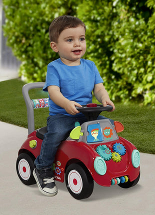 Radio Flyer Busy Buggy, Toddler Ride On Toys, for Toddlers 1-3 | 3-in-1 Push Walker Ride On Car with 17 Sensory Activities, Anti-Tip Feature, Horn and Gears, 42 lb Capacity