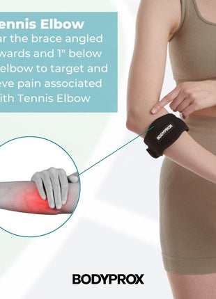 Bodyprox Elbow Brace 2 Pack for Tennis & Golfer's Elbow Pain Relief