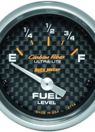 Auto Meter 4714 Carbon Fiber Electric Fuel Level Gauge