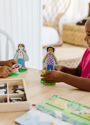 Melissa & Doug Best Friends Magnetic Dress-Up Wooden Dolls Pretend Play Set (78 pcs)