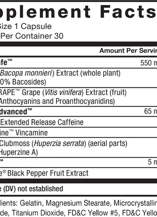 Forebrain Nootropic Brain Supplement to Improve Memory, Boost Focus, Increase Mental Energy, and Support Brain Health with Caffeine, Bacopa, and Huperzine A, Force Factor, 30 Capsules (Pack of 2)