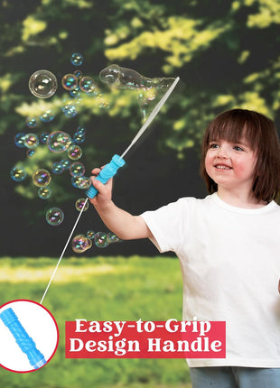 JOYIN 14.6'' Big Bubble Wands for Kids, 6 PCS Bubble Wand with Refill Solution for Summer Toy Party Favor, Outdoors Toy Activity, Easter Basket Stuffers, Birthday Gift