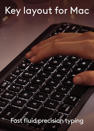 Logitech MX Keys Mini for Mac Minimalist Wireless Keyboard - Space Grey | Compact, Bluetooth, USB-C, tactile typing, compatible with MacBook Pro, MacBook Air, iMac, iPad