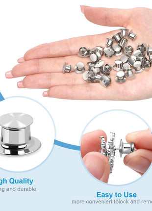 40PCS Locking Pin Back Locking Pin Keeper Clasp, Metal Pin Backing for Brooch Enamel Lapel Pin Lock