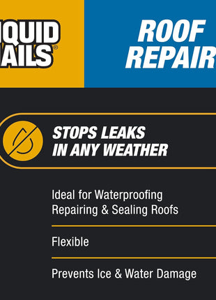 Liquid Nails Roof Repair (RR808), 10.3 oz | Waterproof All-Weather Leak & Crack Sealant for Exterior Roofing, Prevents Ice & Water Damage