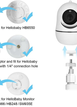 AOZTSUN Adjustable Baby Monitor Mount Compatible with HelloBaby HB6550 HB65/HB66/HB248,ANMEATE SM935E,Nanit Pro Smart Baby Monitor Wall Mount Easy to Install