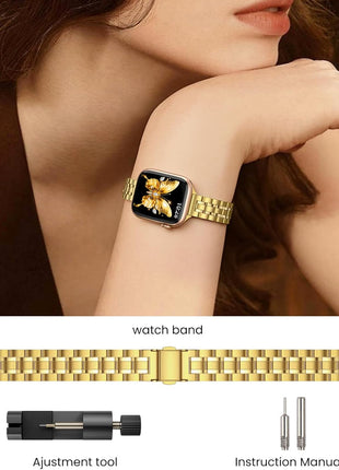 STIROLL Thin Replacement Band Compatible for Apple Watch 38mm 40mm 41mm 42mm(Series 11 10), Stainless Steel Metal Wristband Women Men for iWatch SE Series 9 8 7 6 5 4 3 2 1, Gold