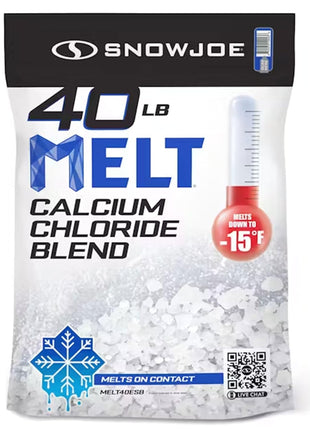 Snow Joe Snow & Ice Melter, Calcium Chloride Blend Pellets, Non-Staining Melt, 40 Lb Bag - Ice Remover for Driveway, Concrete, Sidewalk, and Outdoor Spaces
