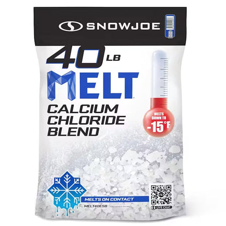 Snow Joe Snow & Ice Melter, Calcium Chloride Blend Pellets, Non-Staining Melt, 40 Lb Bag - Ice Remover for Driveway, Concrete, Sidewalk, and Outdoor Spaces
