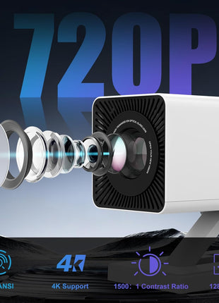 [Built-in Apps & 2026 Upgraded] Mini Projector|Portable Projector 1080P/4K Support|Smart Projector with Auto Keystone Correction|Home/Movie Projector for Phone/TV Stick/Laptop