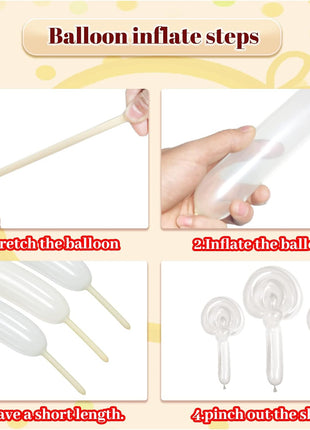 260 Balloons Clear Long Balloons 100 Pack Twisting Animal Balloon Thickening Latex Transparent Modeling Long Magic Balloons for Animal Model Weddings Birthdays Festival Party Decorations